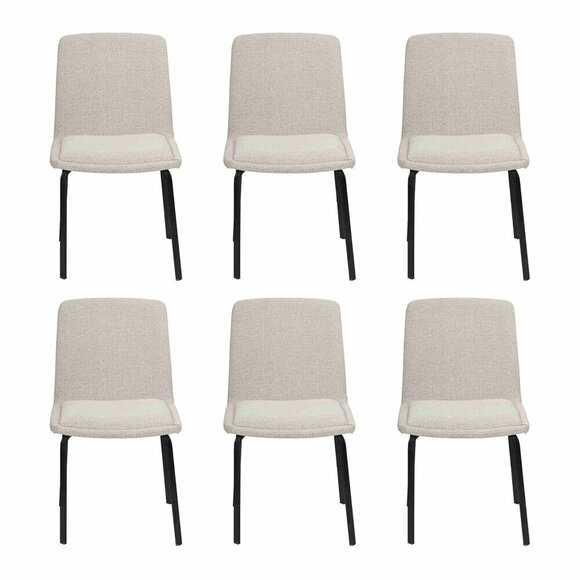 Set metal armchair upholstery white chairs dining room textile set 6x armchair chair