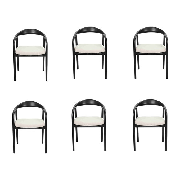 Stylish stainless steel 6x chairs dining room black modern chair designer metal