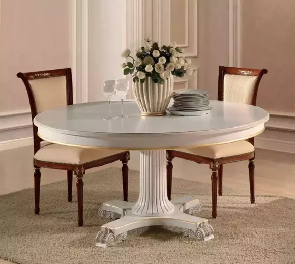 Wood Dining Room Design Furniture Round Table White Dining Table Classic Dining Room New