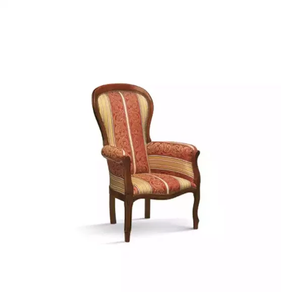 Armchair Single Seater 1 Seater Upholstered Seat Textile Fabric Design Classic