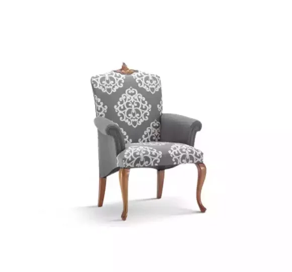 Armchair Living Room Design Elegant Furniture Grey Classic 1 Seater Luxury