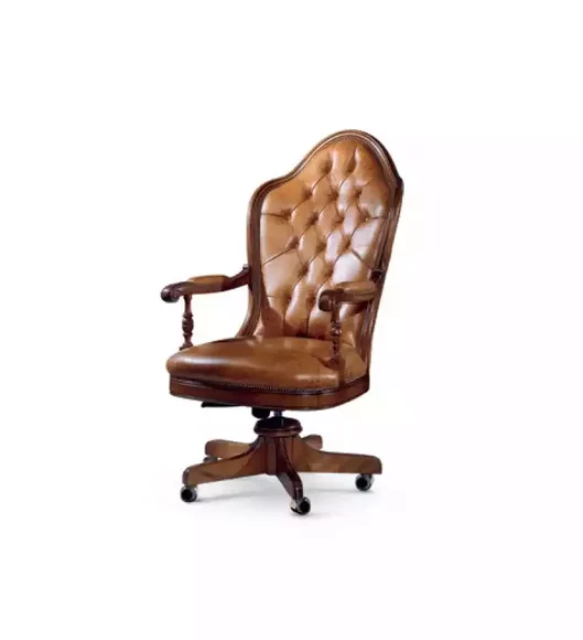 Office Chair Wood Executive Chair Chesterfield Italy Furniture Brown Swivel New