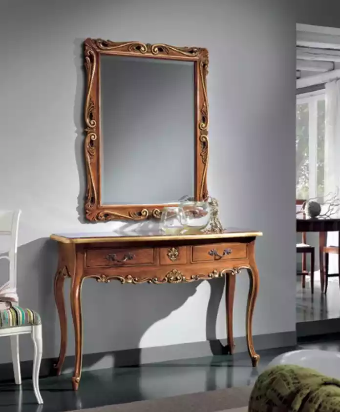 Dressing Table with Mirror Luxury Console Classic Bedroom 2pcs.