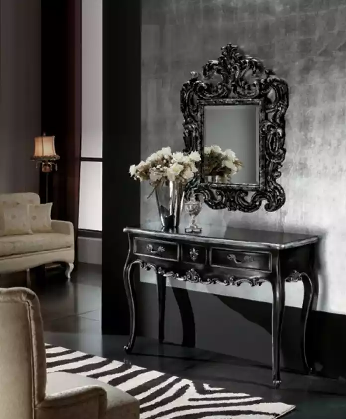 Consoles table with mirror luxury classic furniture style solid wood