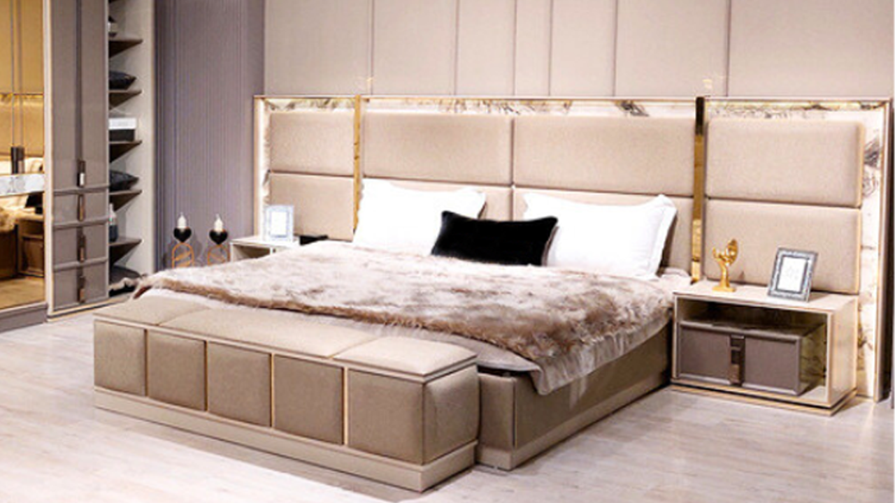 Modern Bedroom Furniture Bed 2xNightstands Design Furniture New