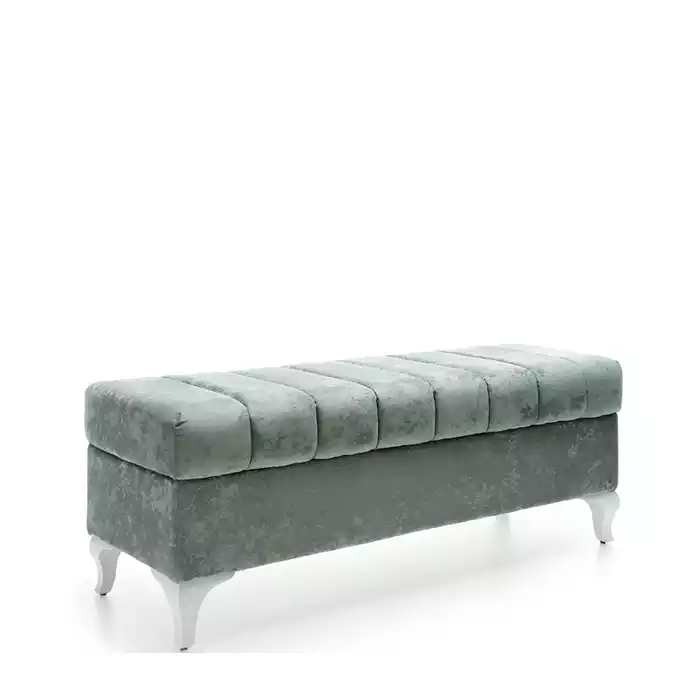 Classic Bench Design Ottoman Seat Stool Two-Seater Textile Footstool