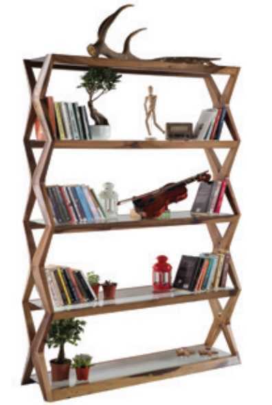 Bookcase Modern Wood Shelf Cabinet Office Designer Furnishings Shelves