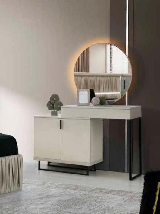 Dressing Table with Mirror White Modern Storage Bedroom Dressing Table