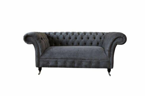 Chesterfield Couch Sofa 2 Seater Upholstery Fabric Design Luxury Sofas Textile