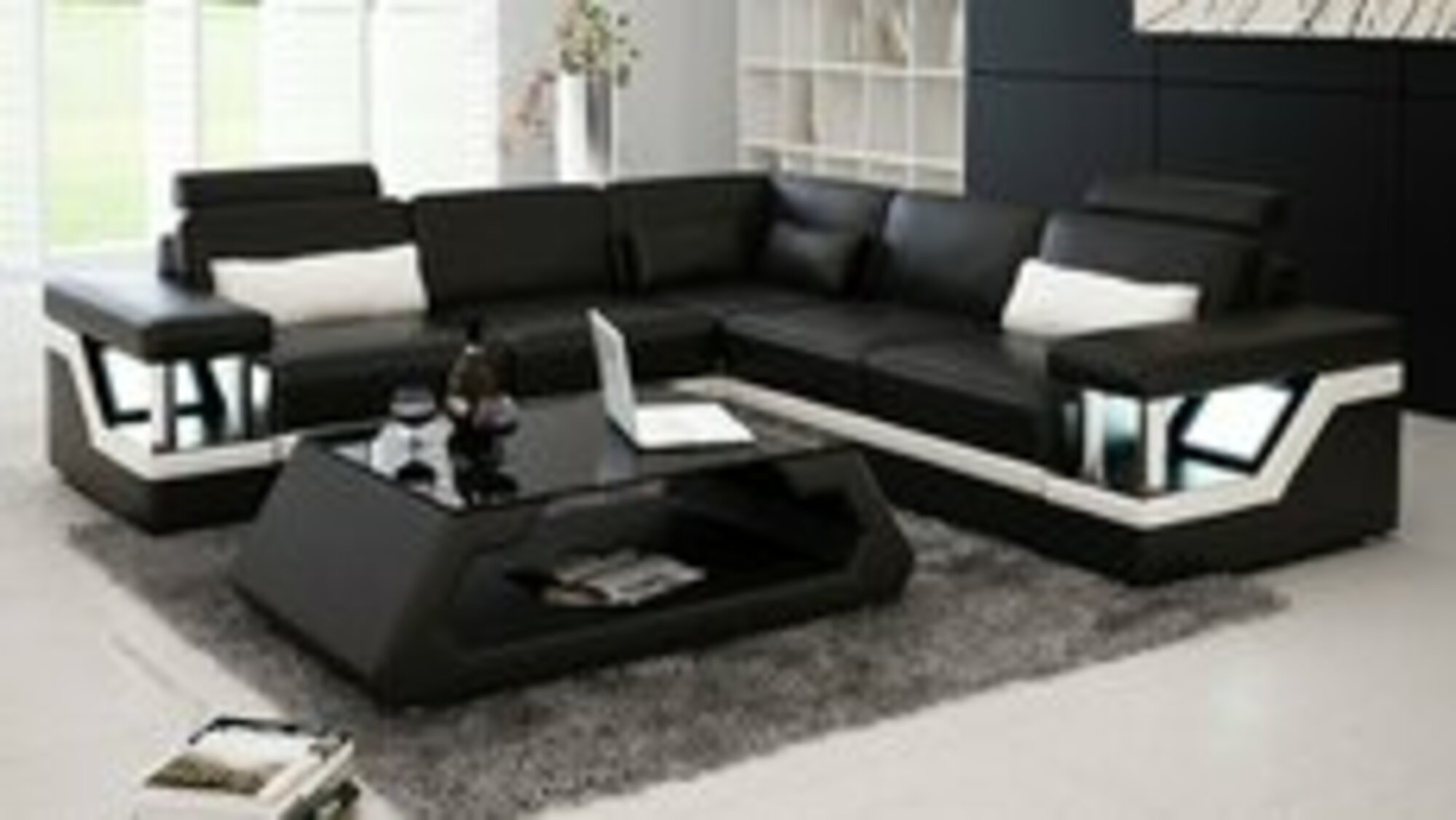 Coffee Table Leather Table Glass Table Model Hamburg 120x70cm Various Colours Possible