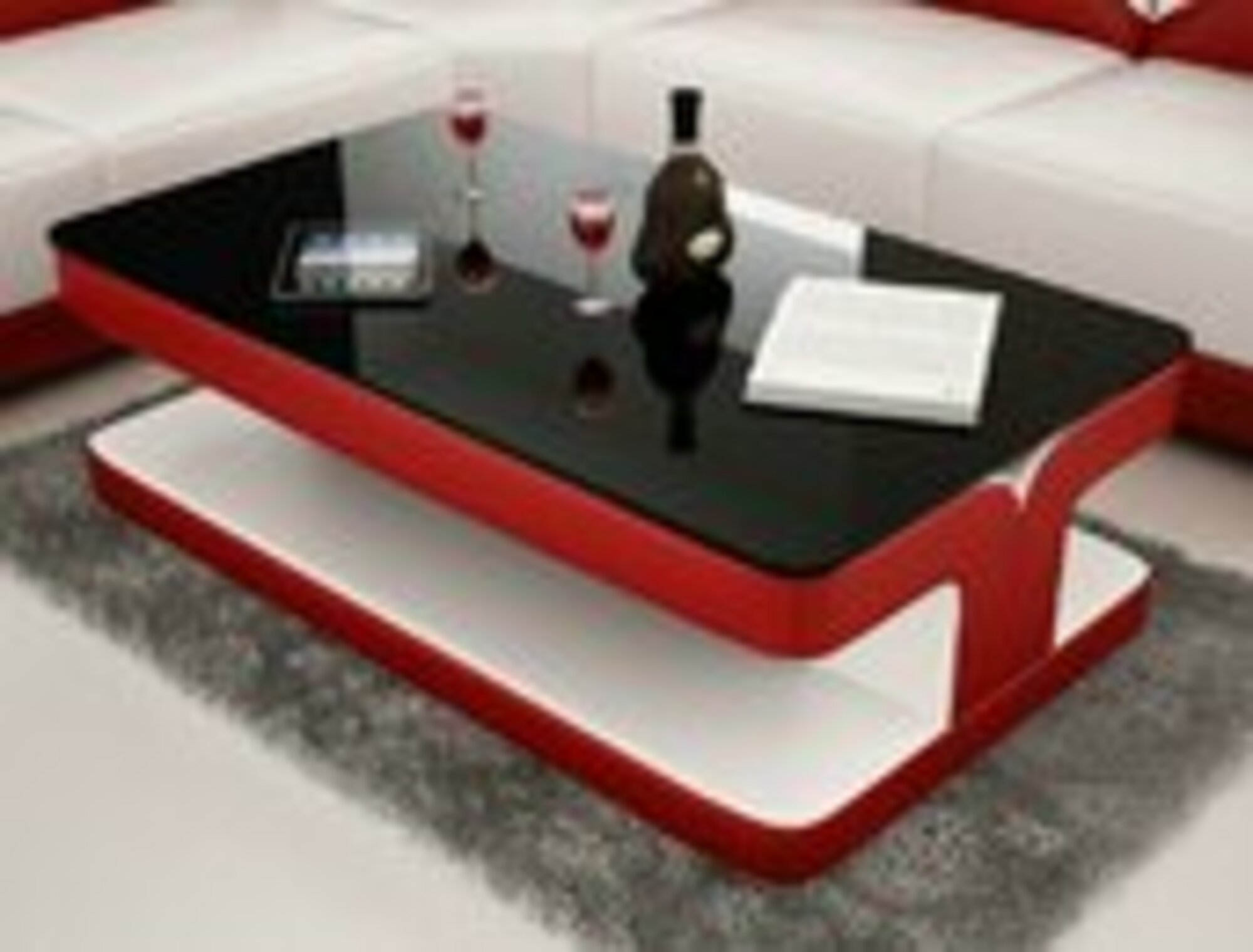 Sofa Table Design Living Room Leather Coffee Glass Couch Upholstery Side Table Red