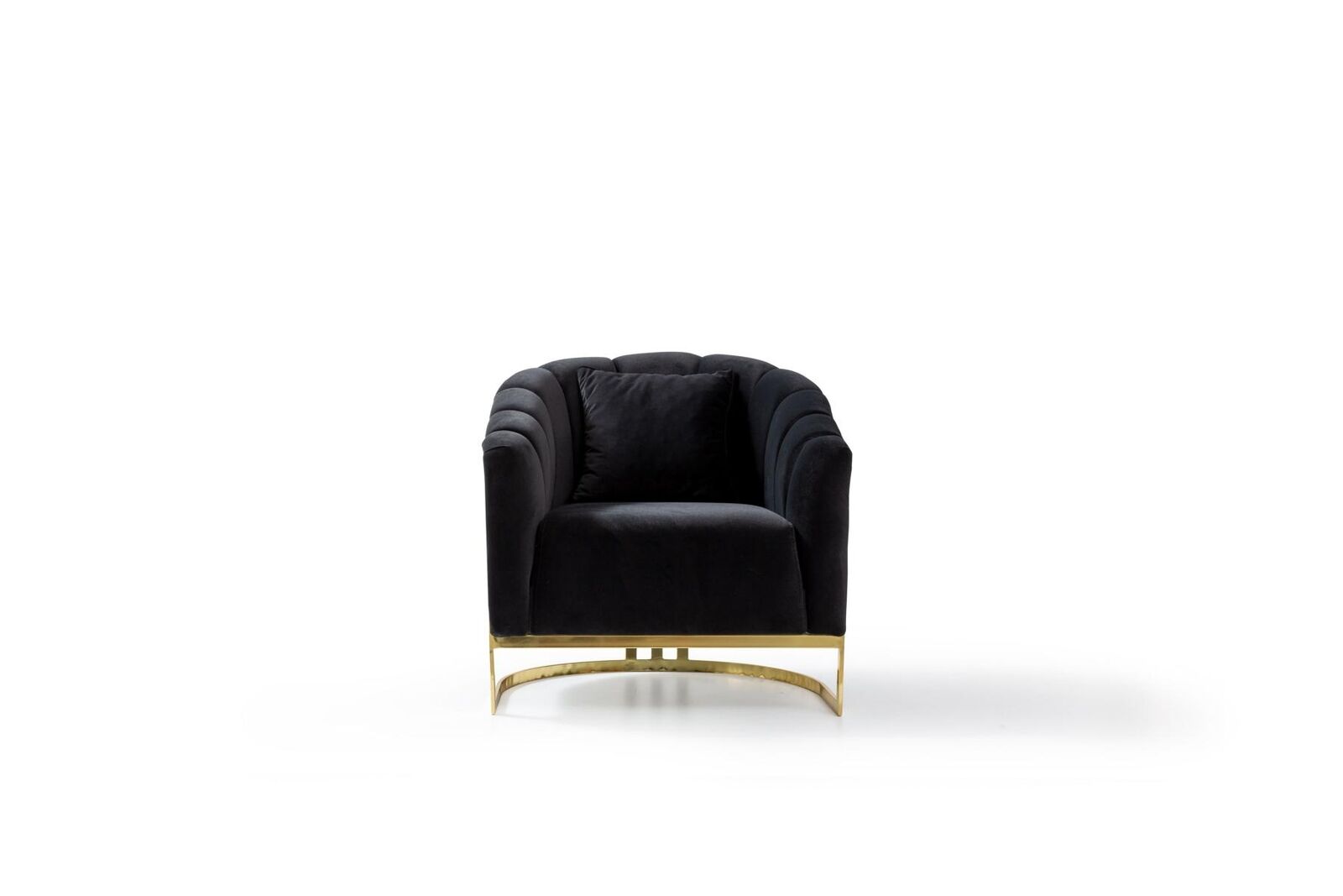 Exclusive Armchair Luxury Black Elements Stainless Steel Lounge Club Furniture