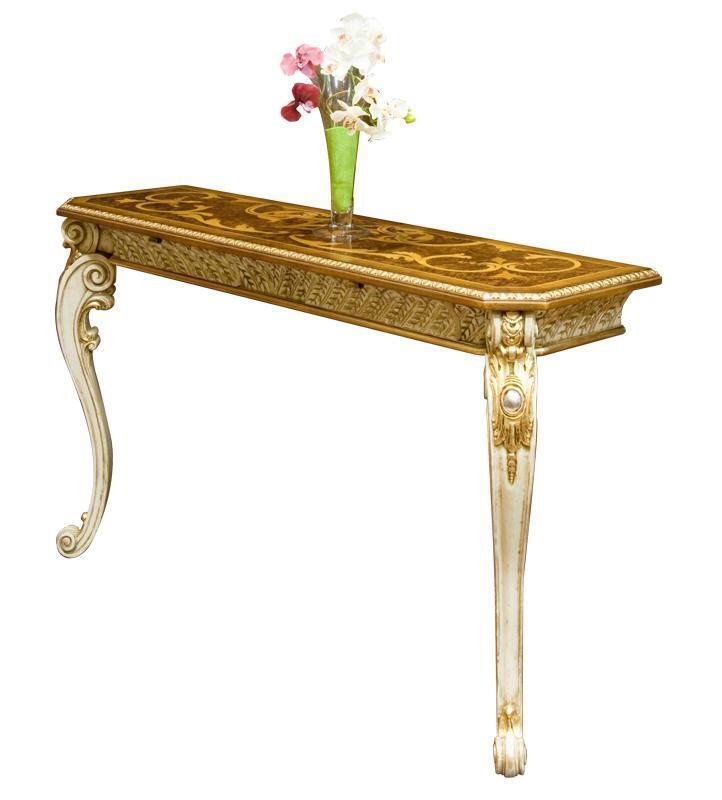 Console table country house style classic telephone tables gold look carved legs