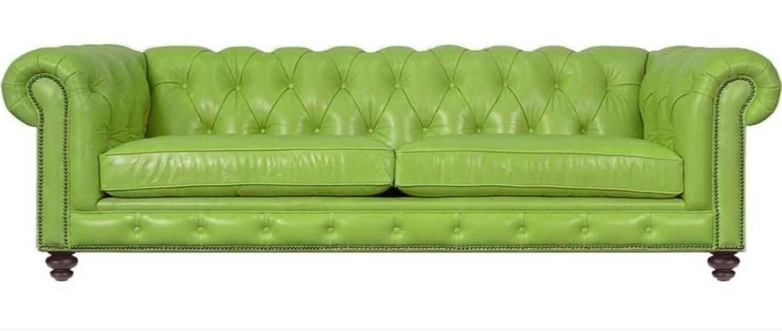 Living Room Chesterfield Sofa Green Big Premium Leather Designer Furniture 4 seater New