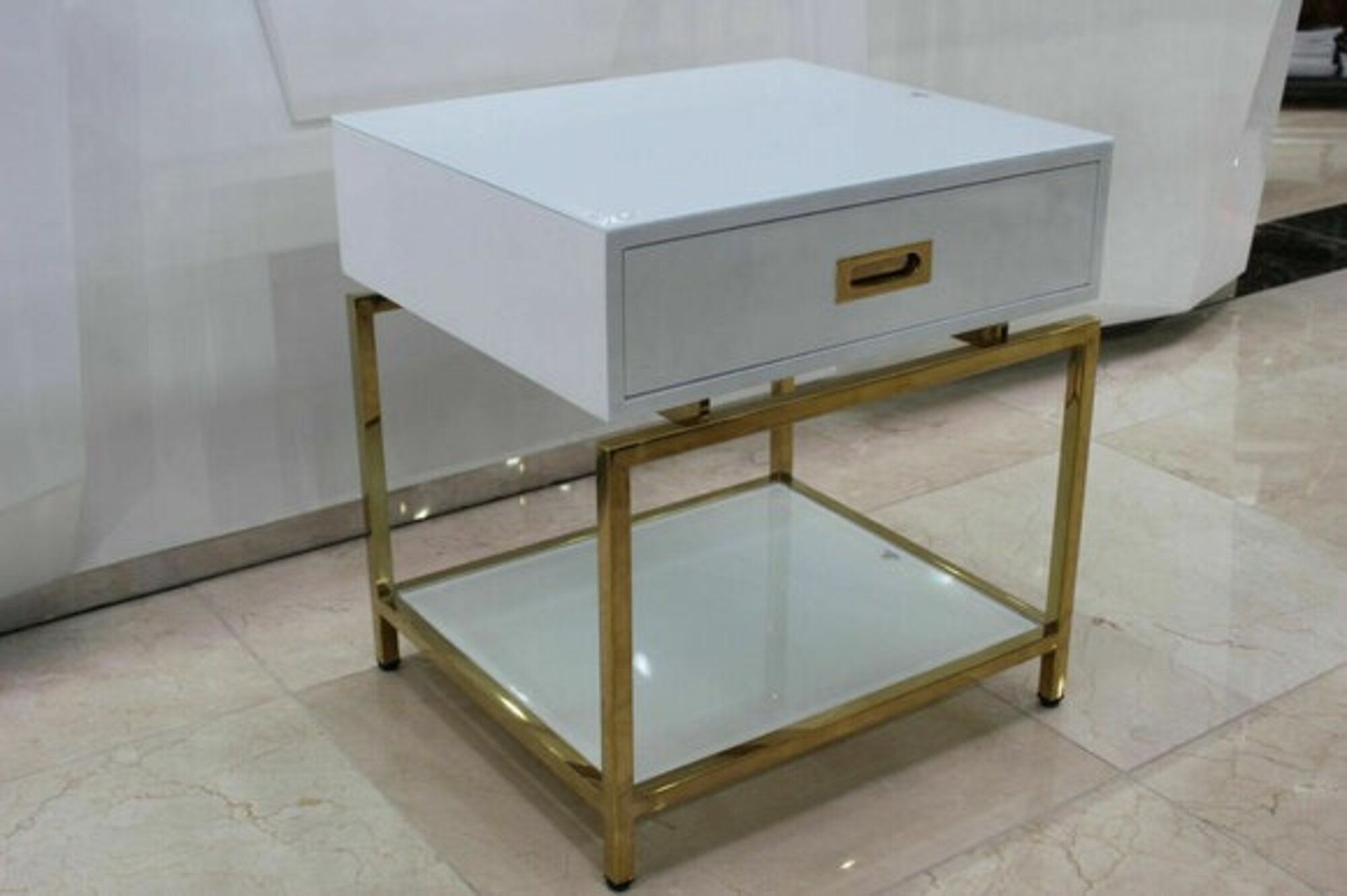 Side table coffee table square living room table white immediately