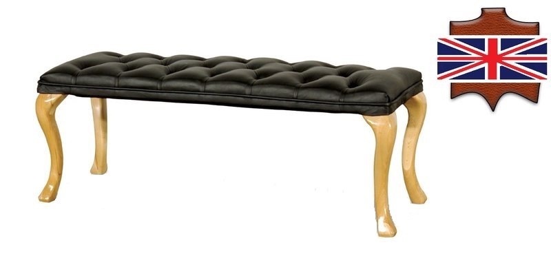 Cambridge chaise longues Chesterfield lounger seat stool leather textile 50x50x45 /120x40x45