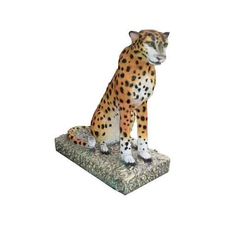 Decorative garden sculpture designed as african cheetah figure 90cm height