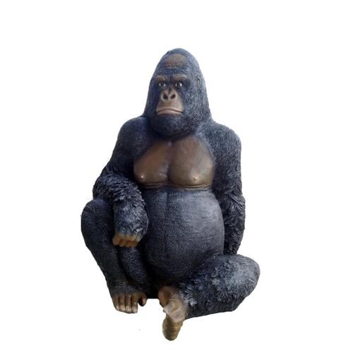 Decorative garden sculpture designed as gorilla figure 110 cm height