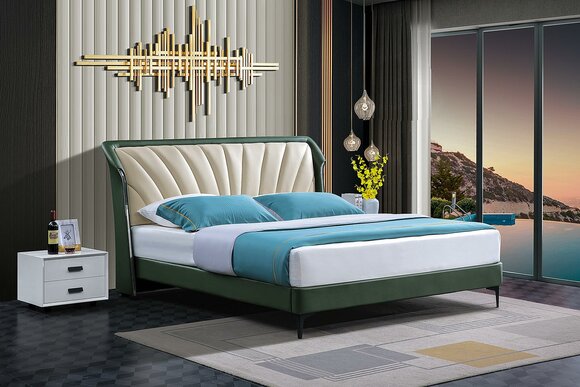 Bed Frame Fabric Furniture Luxury Modern Bedding Bed Textile Bedroom Design New