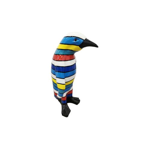 Decorative multi-colored gloss penguin sculpture 90cm height