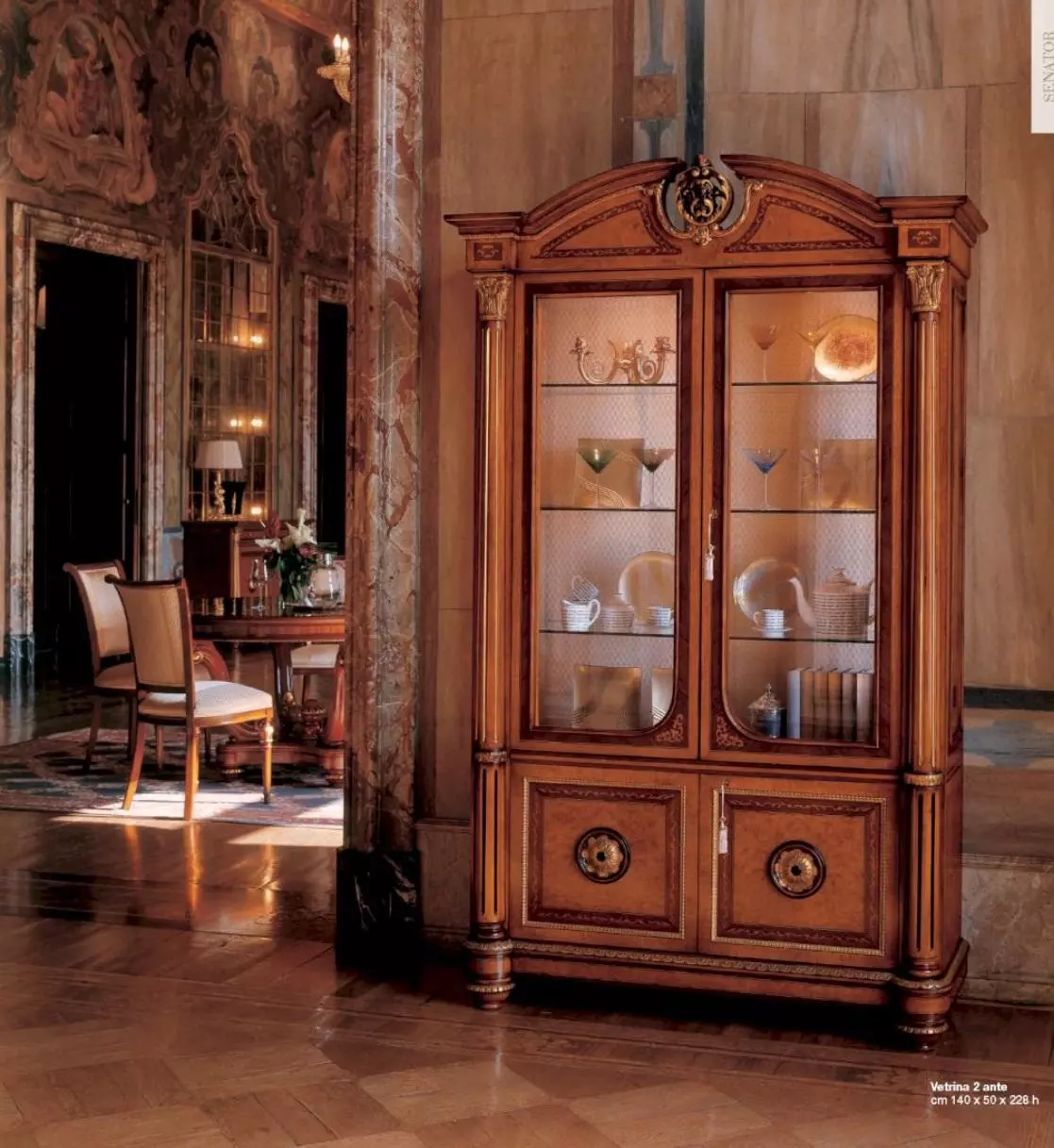 Display cabinet luxury cabinets living room furniture cabinet brown