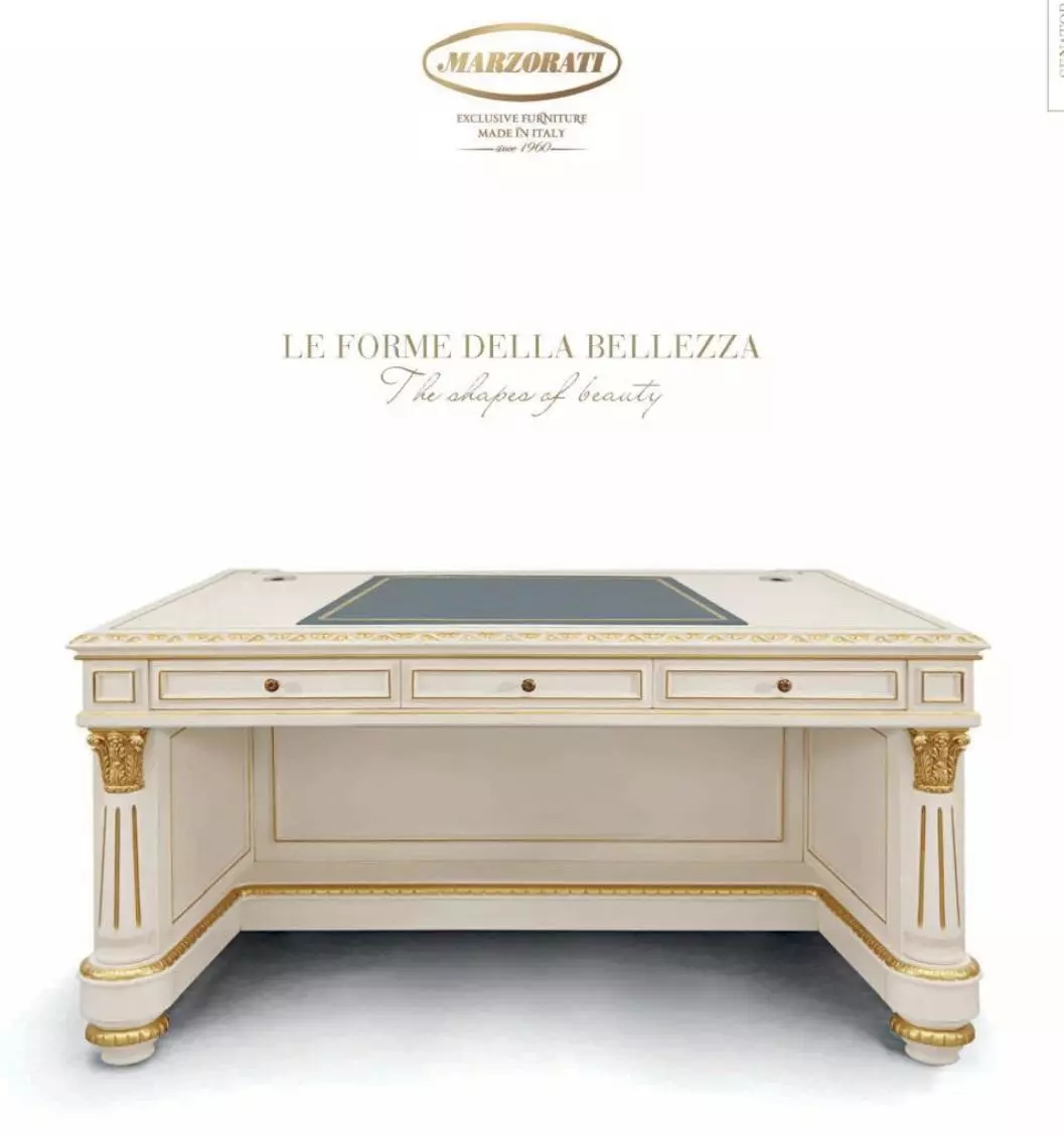 Desk Tables Wood Office Table Style Baroque White Furniture