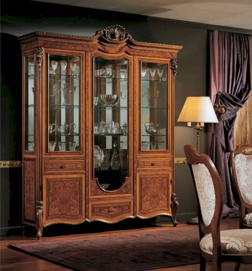 Luxury display cabinet cabinets brown large cabinet wood living room