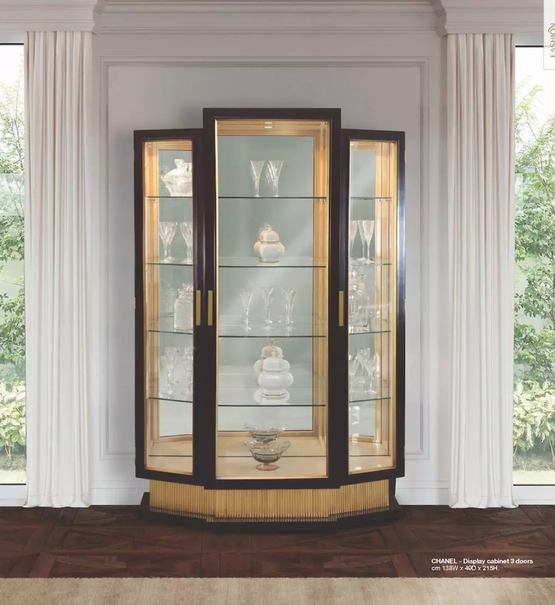 Display Cabinet Cabinets Luxury Cabinet Living Room Wood Black Gold