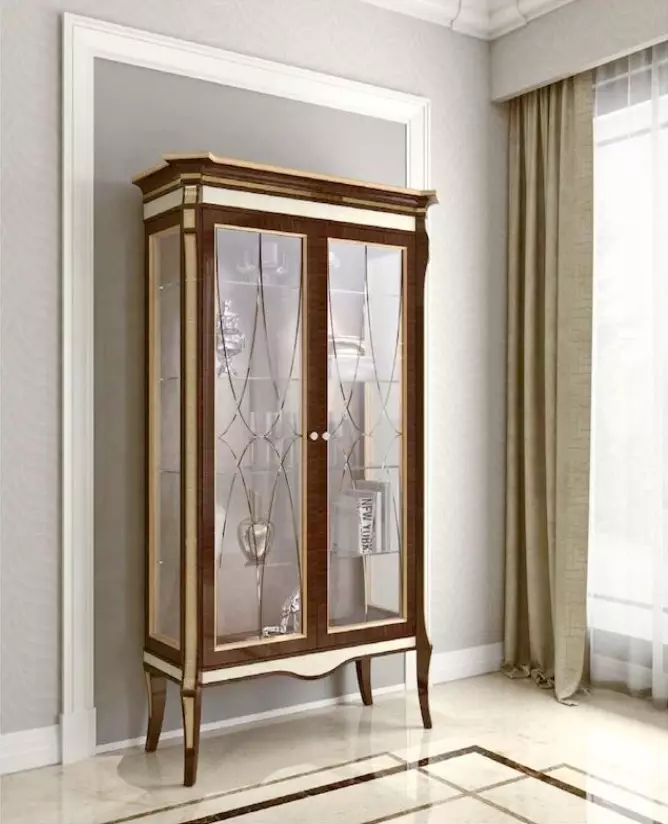 Display Cabinet Cabinets Luxury Cabinet Living Room Wood Glass Brown