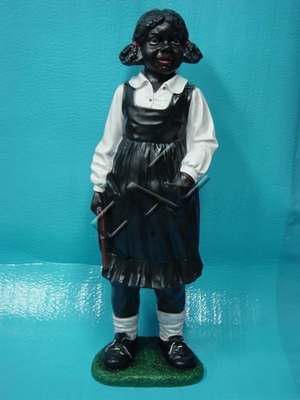 Decorative gloss sculpture designed as little girl in a classic dress 88cm