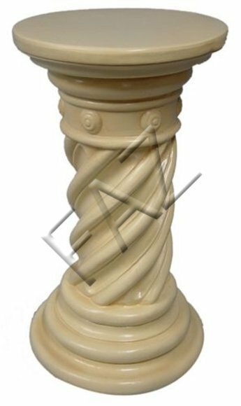 Antique rome gloss beige colored decorative column figure 54cm