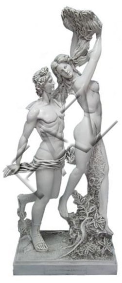 Full white colored classic style decor figure of a semi-naked lovely couples 121cm