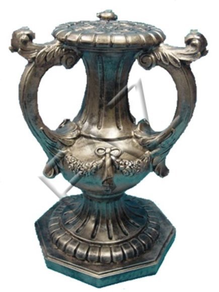 Classic style deco figure of a vase stand with handes & patterns 74cm