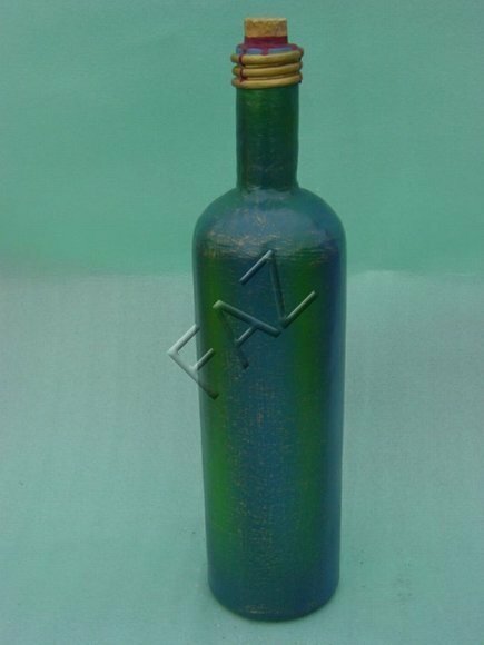 Decor figure designed as a natural dark green colored wine bottle 62