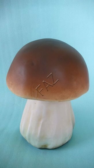 Original brown white colored decor figure designed as a mushroom 45x35cm