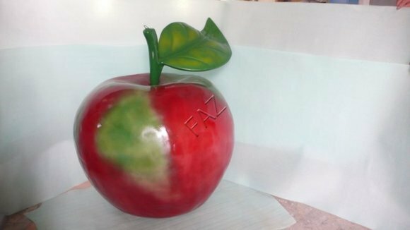 Original colored red green decor figure of an apple 120x125x105cm