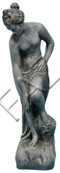 Classic style decor sculpture of dark grey colored semi-naked lady 89cm