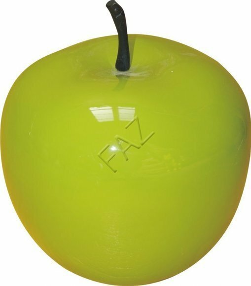 Full green colored decorative sculpture designed as gloss apple 24x21cm b456