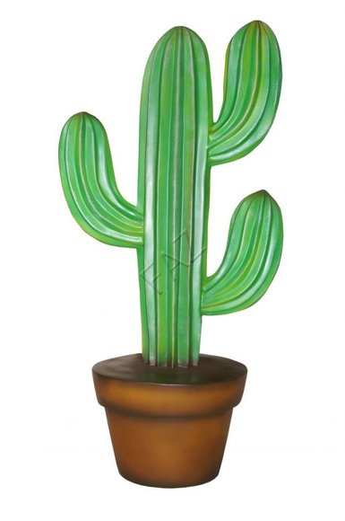 Deco figure designed as an original colored cactus in a pot 92x45cm