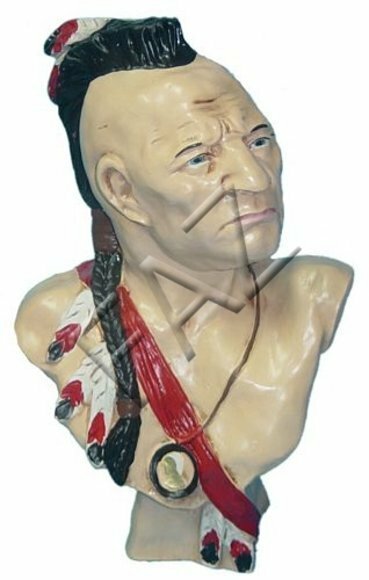 Decor fiugre designed as red indian bust of white man 42cm