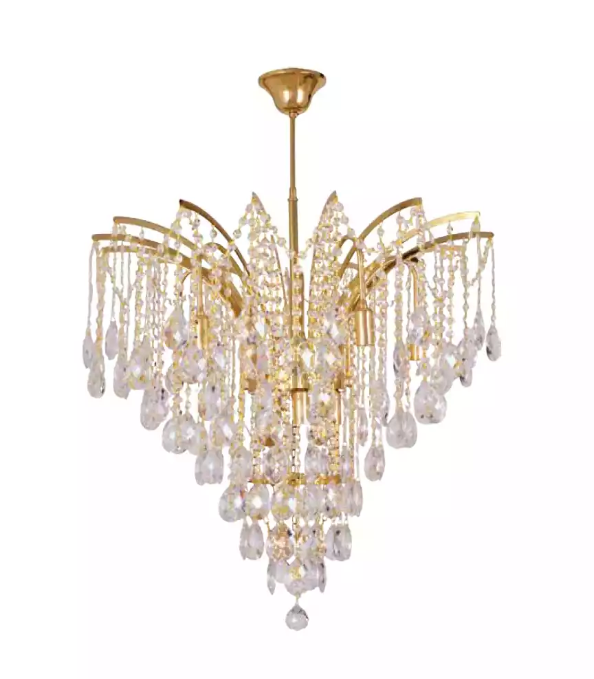 Exclusive crystal chandelier for a stylish living room ambience