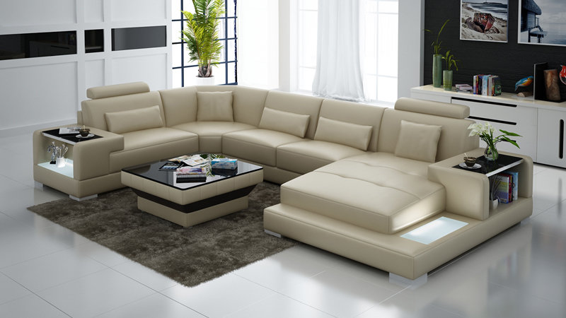 Leather Sofa Living Area Corner Sofa Corner Set Design Modern Sofa G8023