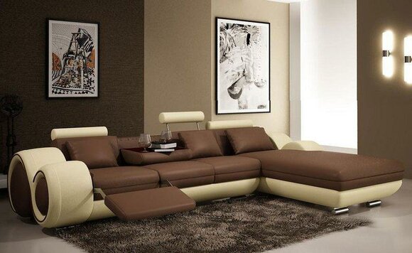 Leather sofa couch sofa corner sofa model Berlin II