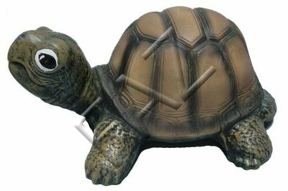 Garden decorative sculpture designed as an original colored cartoon turtle 15x32cm