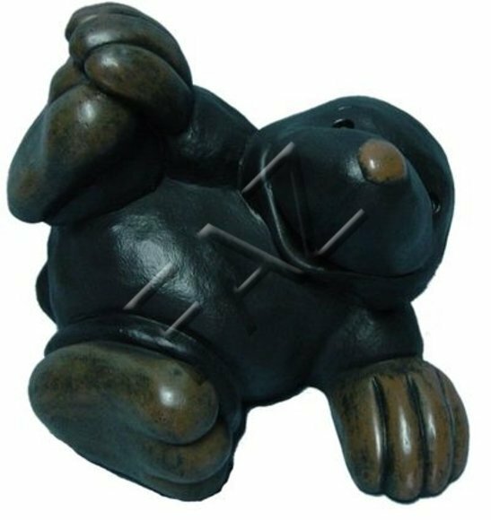 Decorative figure of full black colored having fun mole cub 30x33cm c297