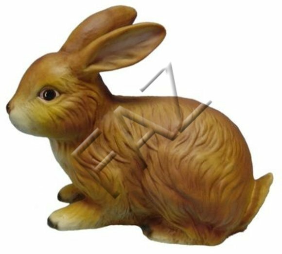 Decorative sculpture designed as motley light brown colored bunny 25x30cm