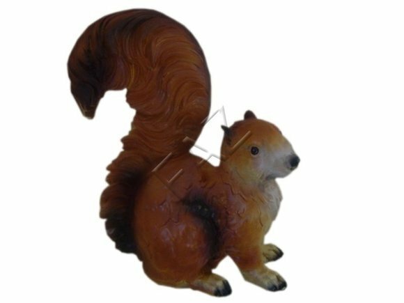 Decorative sculpture designed as motley brown colored squirrel 38x38cm