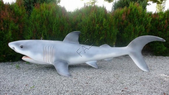 Massive designer decorative sculpture of shark figure 300cm length