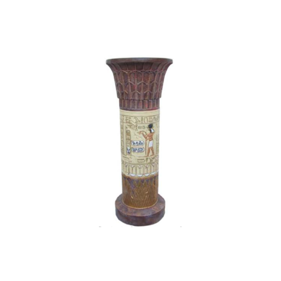 Ancient egyptian column style decorative flower stand with hieroglyphs 73 cm (C60)