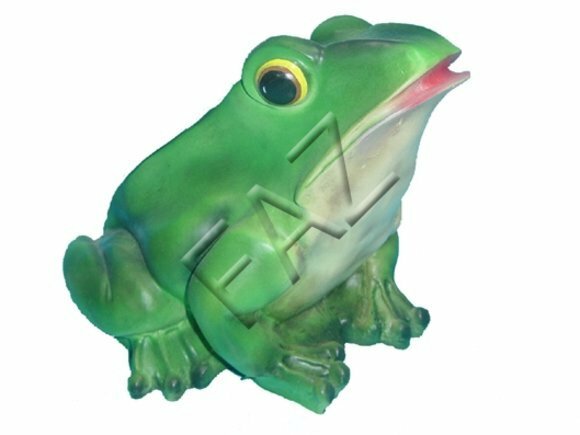 Original colored motley light green decorative sculpture of frog 25x32cm c63